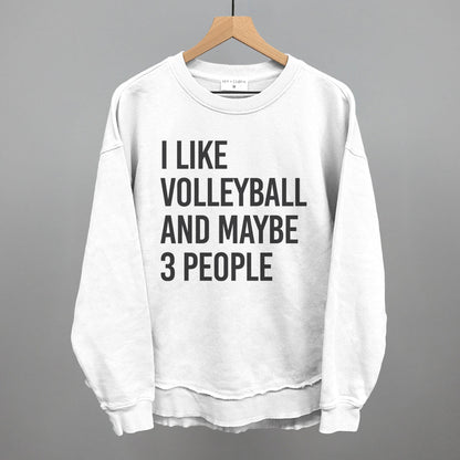 I Like Volleyball and Maybe 3 People graphic top in White