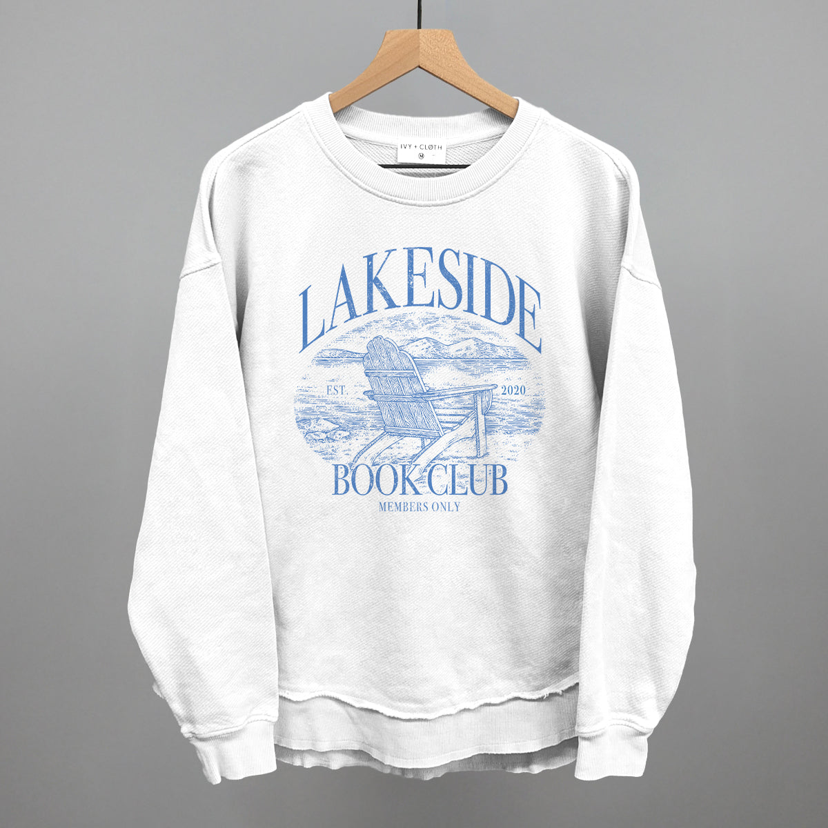 Lakeside Book Club graphic top in White