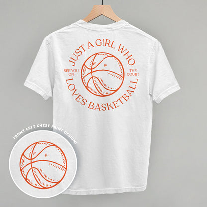 Just A Girl Who Loves Basketball (Back Print) Funny Shirt & Sweatshirt in White – Ivy + Cloth