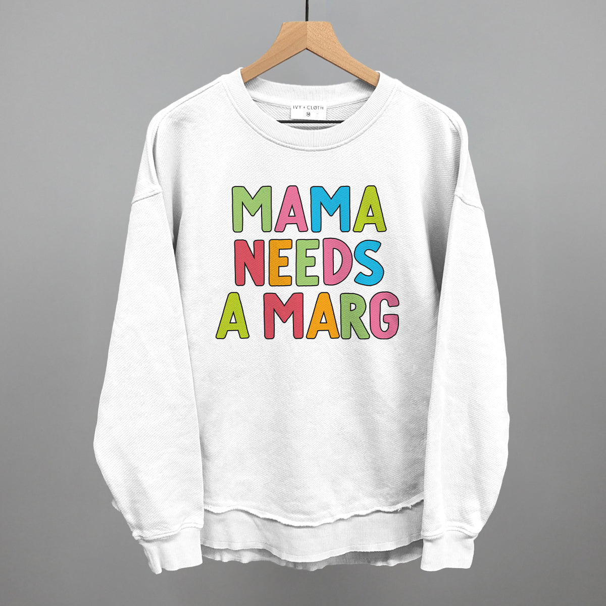 Mama Needs A Marg Colorful Funny Oversized Terry Poncho in White – Ivy + Cloth