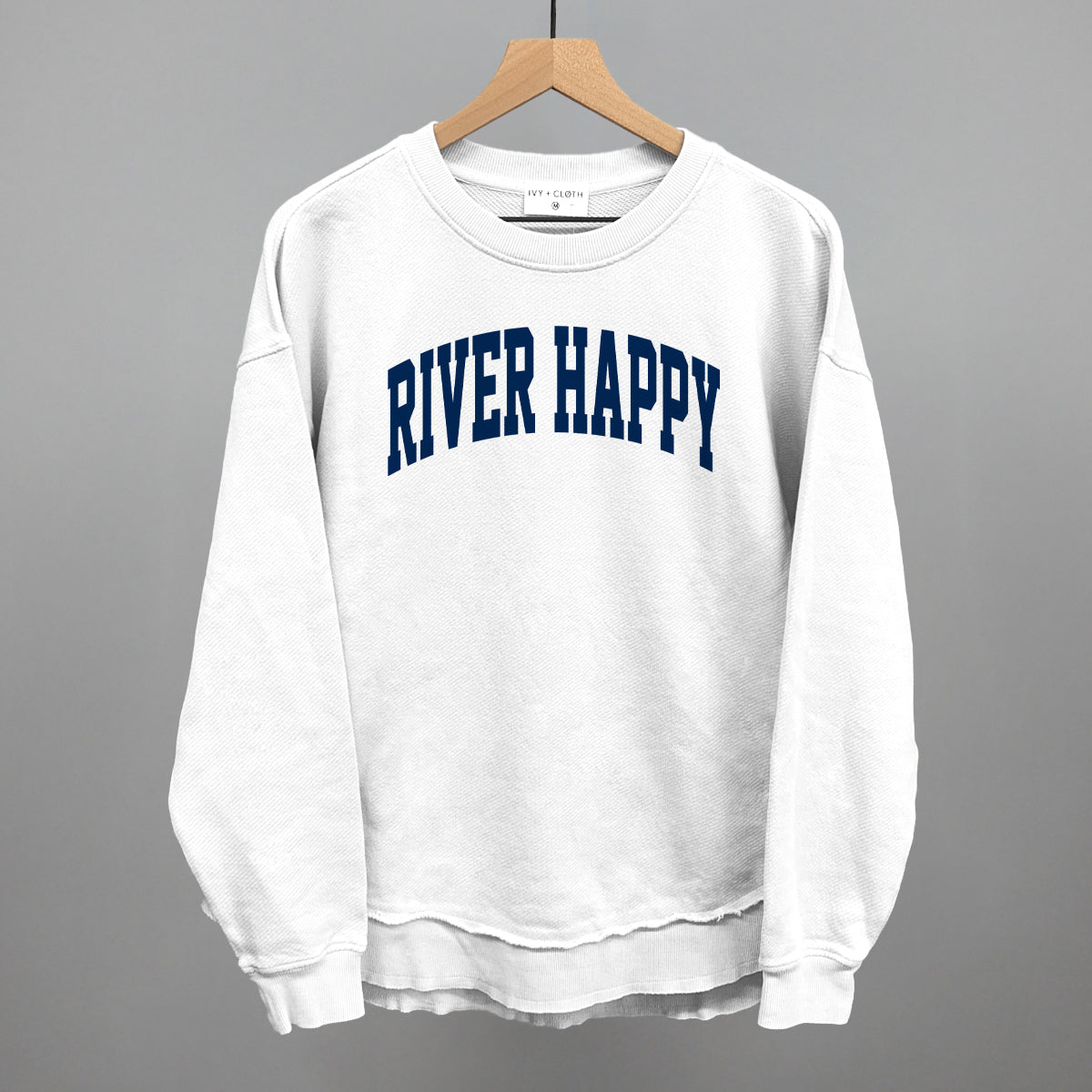 River Happy graphic top in White