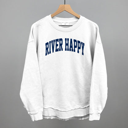 River Happy graphic top in White