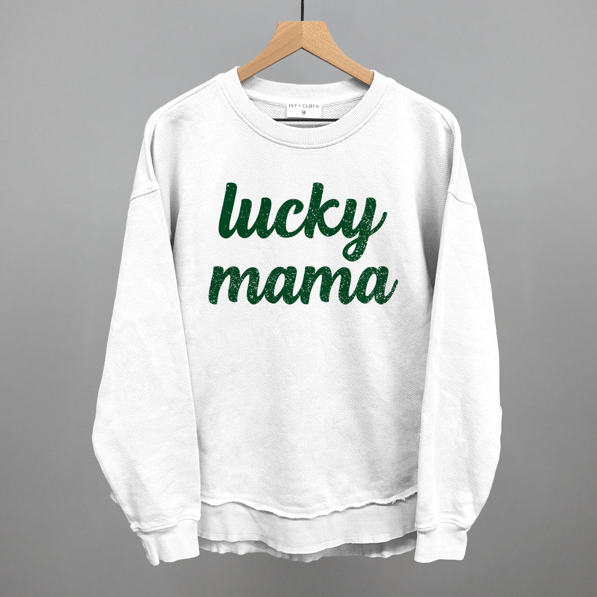 Lucky Mama Funny Oversized Terry Poncho in White – Ivy + Cloth