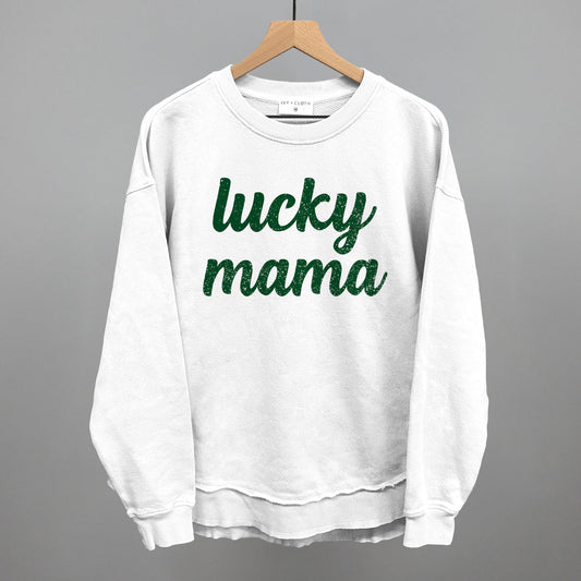 Lucky Mama Funny Oversized Terry Poncho in White – Ivy + Cloth