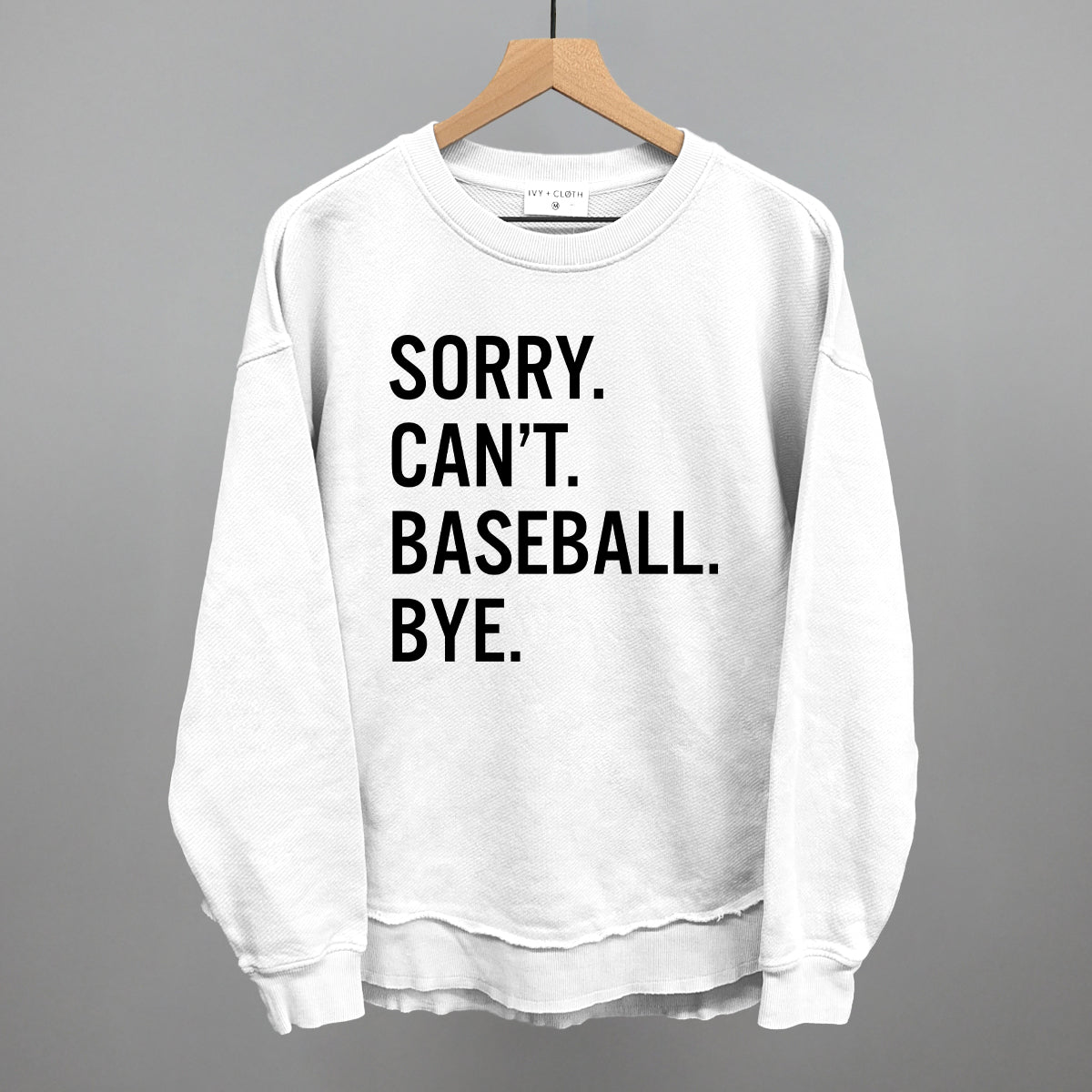 Sorry Can't Baseball Bye Funny Oversized Terry Poncho in White – Ivy + Cloth