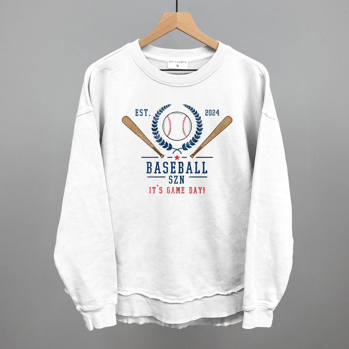 Baseball Szn Funny Oversized Terry Poncho in White – Ivy + Cloth