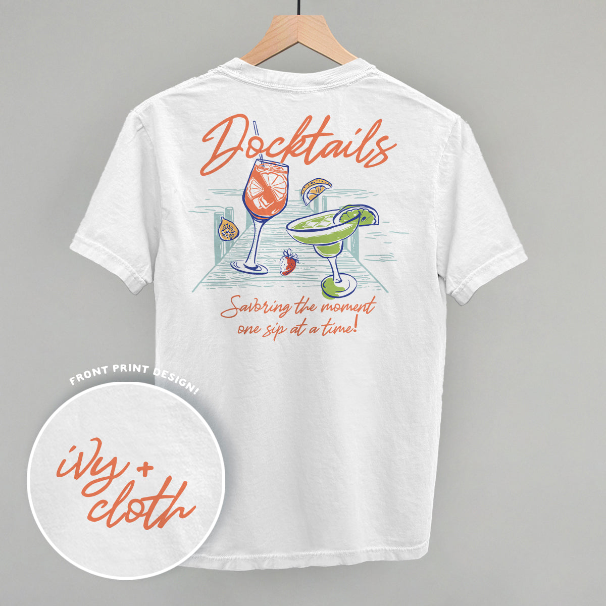 Docktails (Back Print) Funny Shirt & Sweatshirt in White – Ivy + Cloth