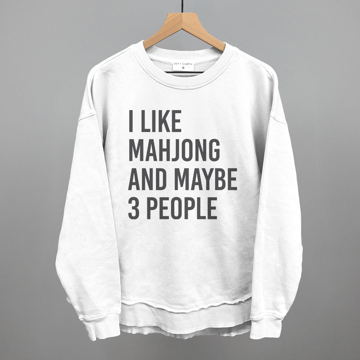 I Like Mahjong and Maybe 3 People graphic top in White
