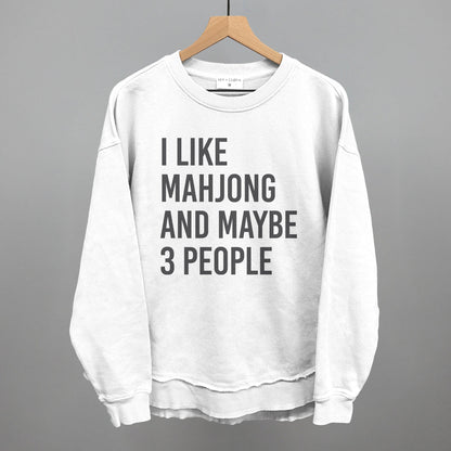 I Like Mahjong and Maybe 3 People graphic top in White