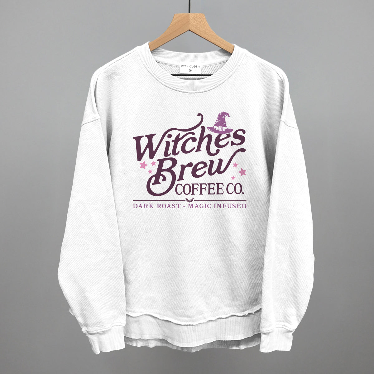 Witches Brew Coffee Co Funny Oversized Terry Poncho in White – Ivy + Cloth