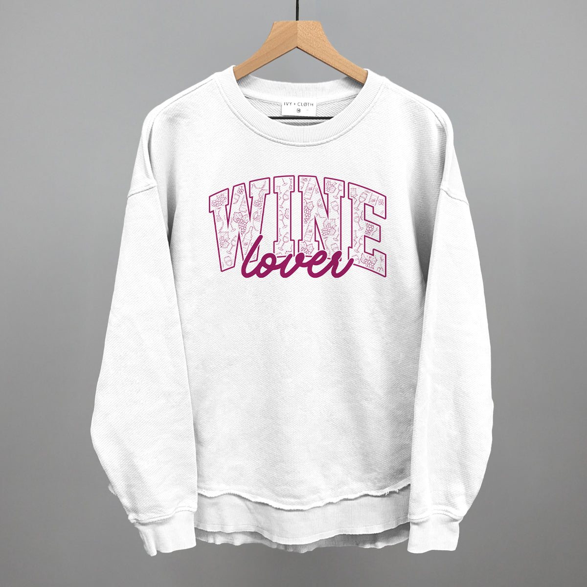 Wine Lover graphic top in White