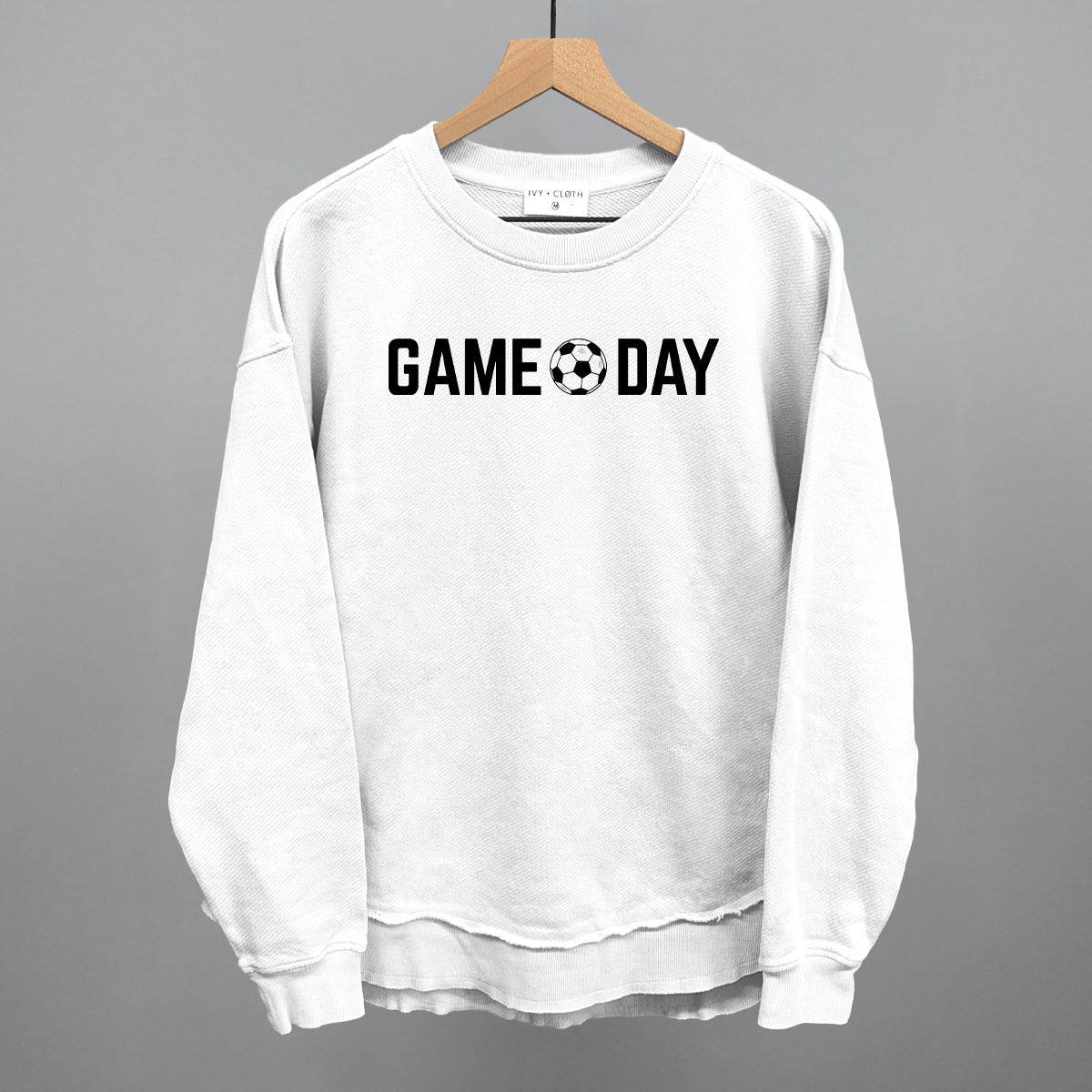 Game Day Soccer Ball Funny Oversized Terry Poncho in White – Ivy + Cloth