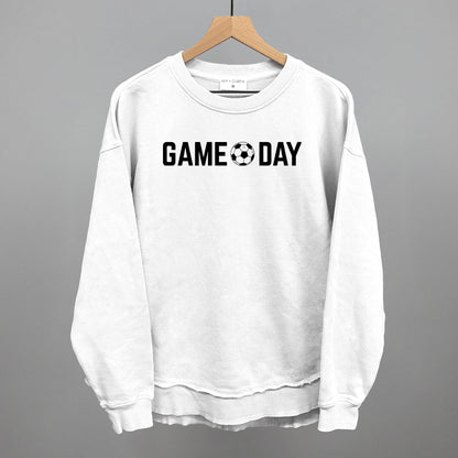 Game Day Soccer Ball Funny Oversized Terry Poncho in White – Ivy + Cloth