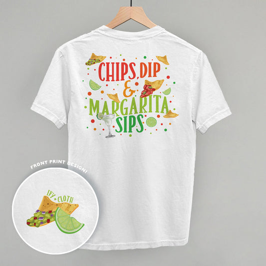 Chips, Dip & Margarita Sips (Back Print) Funny Sweatshirt in White – Ivy + Cloth