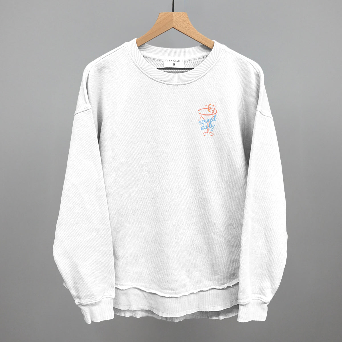 Served Daily Martini graphic top in White