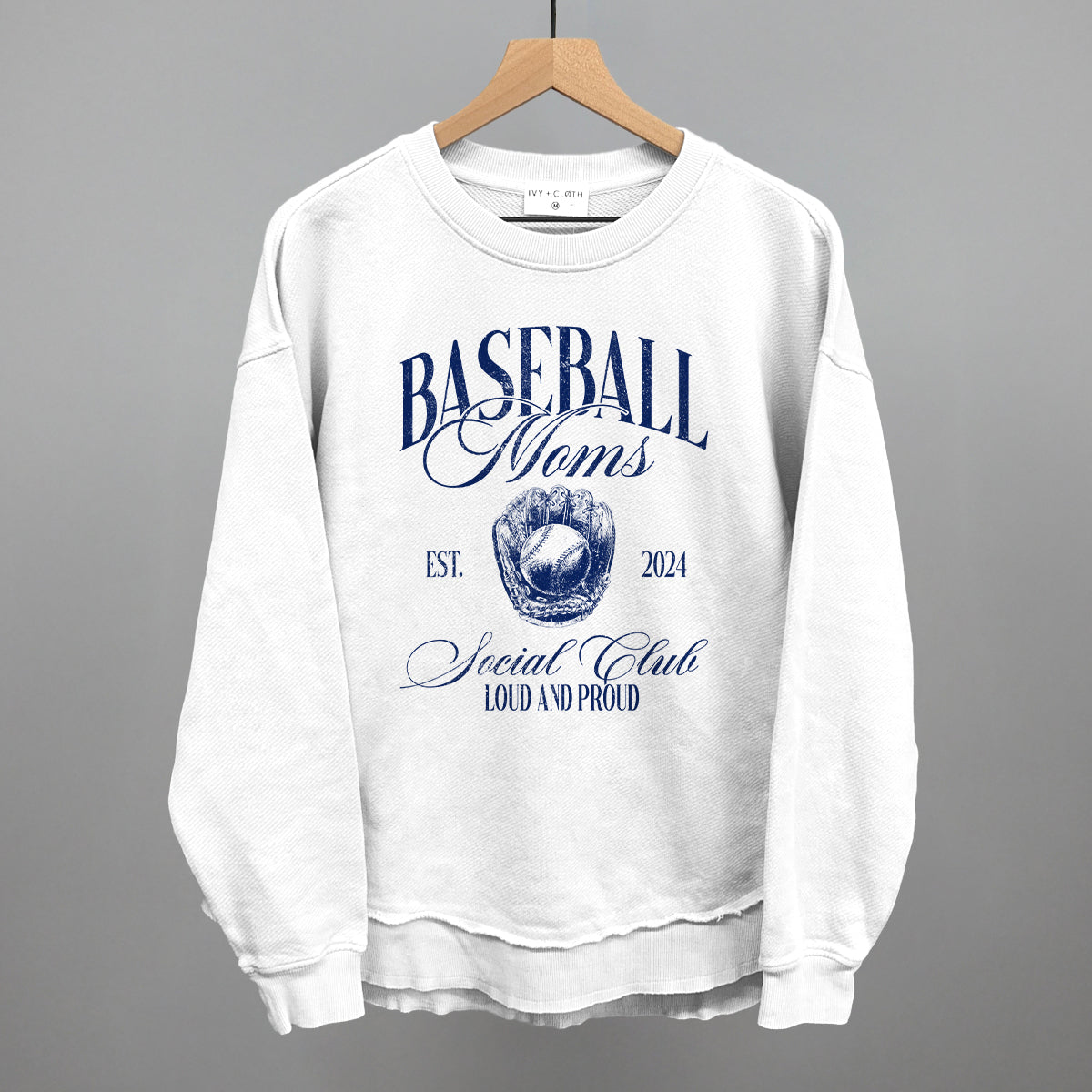 Baseball Moms Social Club graphic top in White