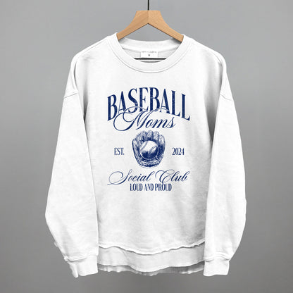 Baseball Moms Social Club graphic top in White