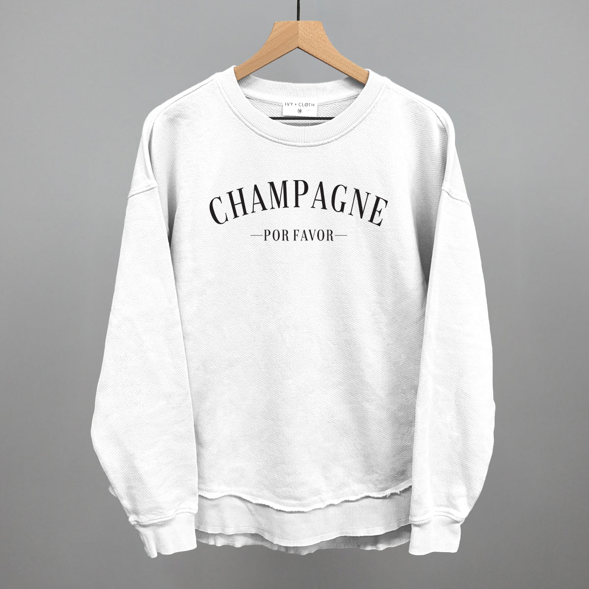 Champagne Por Favor Funny Oversized Terry Poncho in White – Ivy + Cloth