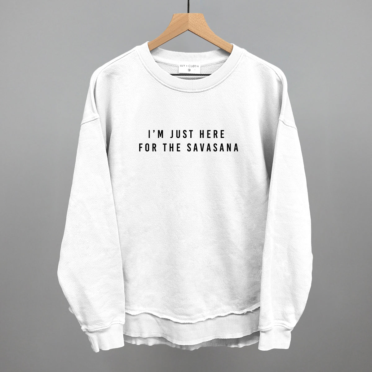 I'm Just Here For The Savasana Funny Oversized Terry Poncho in White – Ivy + Cloth