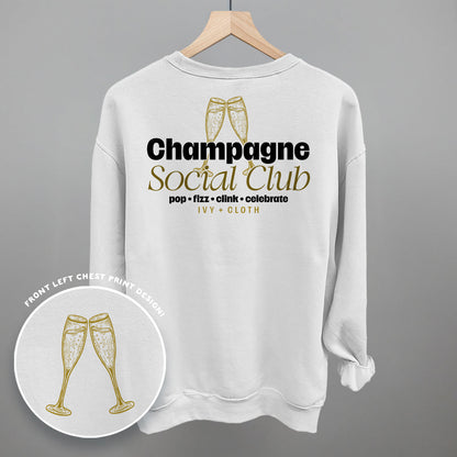 Champagne Social Club (Back Print) Funny Sweatshirt in White – Ivy + Cloth