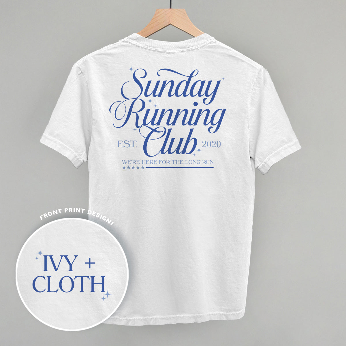 Sunday Running Club graphic top in White