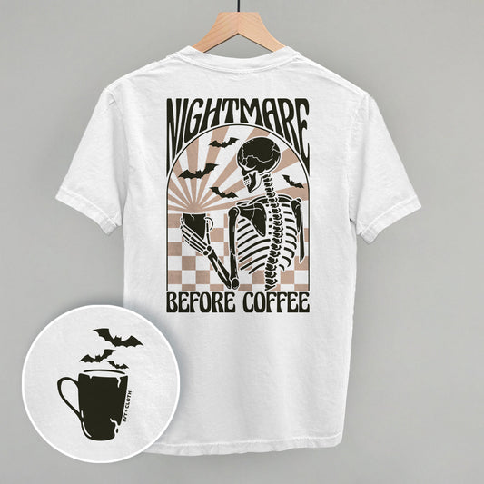Nightmare Before Coffee (Back Print) Funny Shirt & Sweatshirt in White – Ivy + Cloth