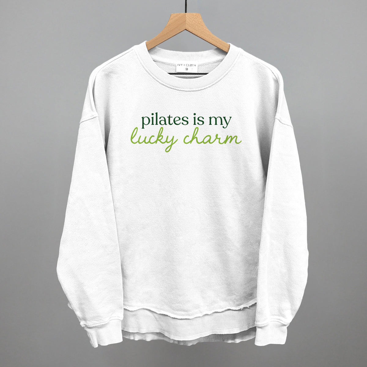 Pilates Is My Lucky Charm St. Patrick's Day graphic top in White