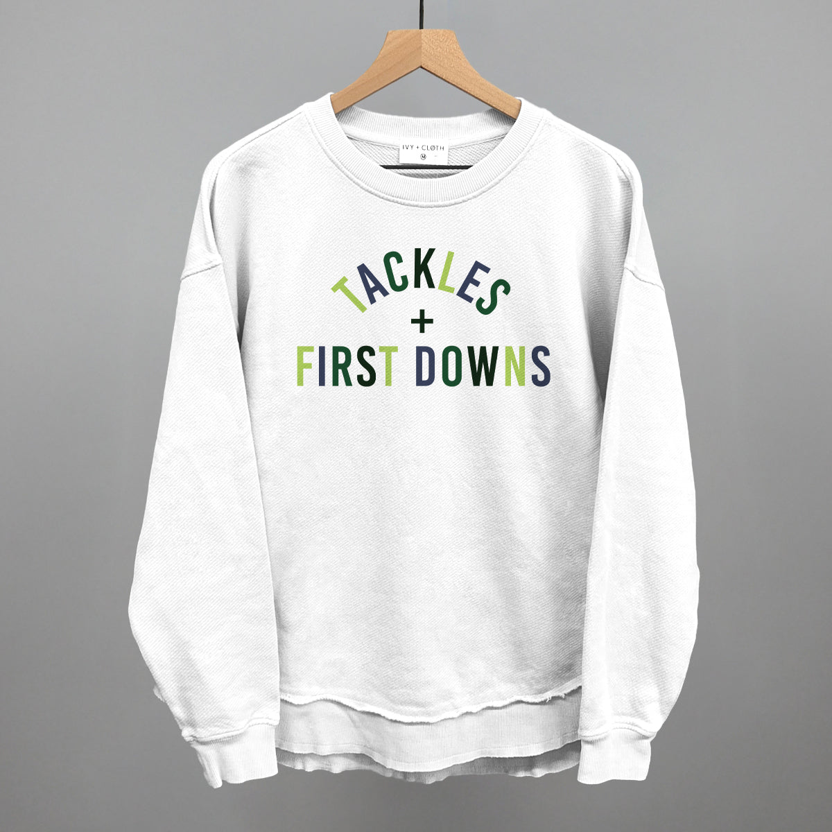 Tackles and First Downs Football graphic top in White