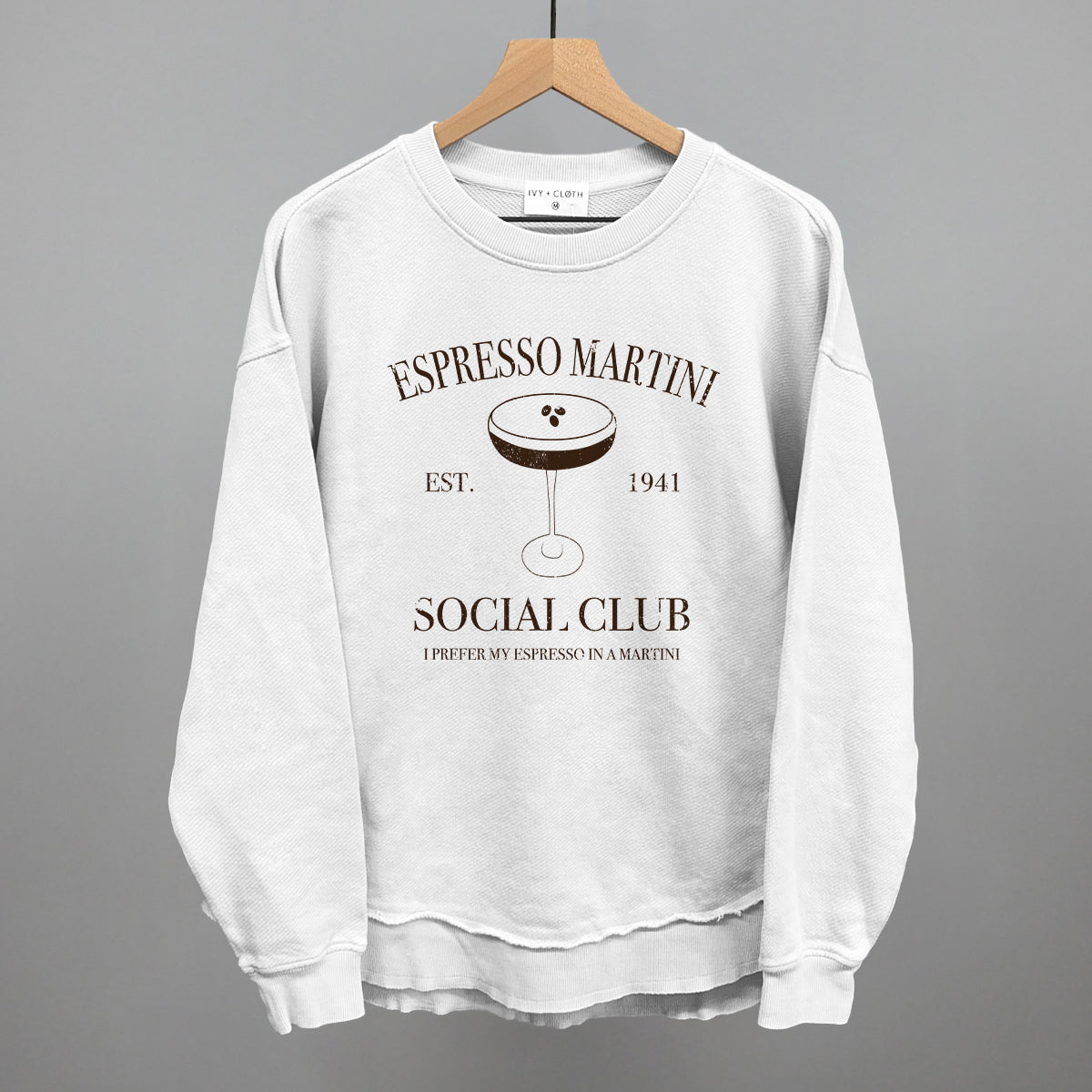 Espresso Martini Social Club Funny Oversized Terry Poncho in White – Ivy + Cloth