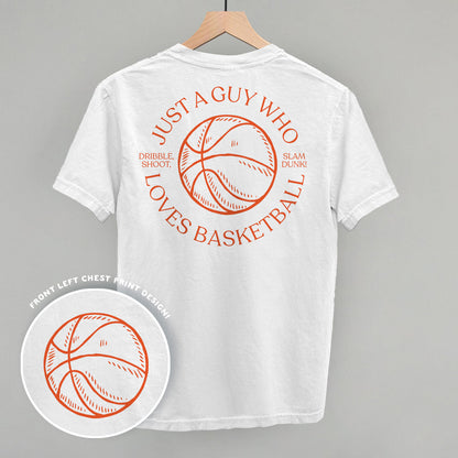 Just A Guy Who Loves Basketball (Back Print) Funny Shirt & Sweatshirt in White – Ivy + Cloth