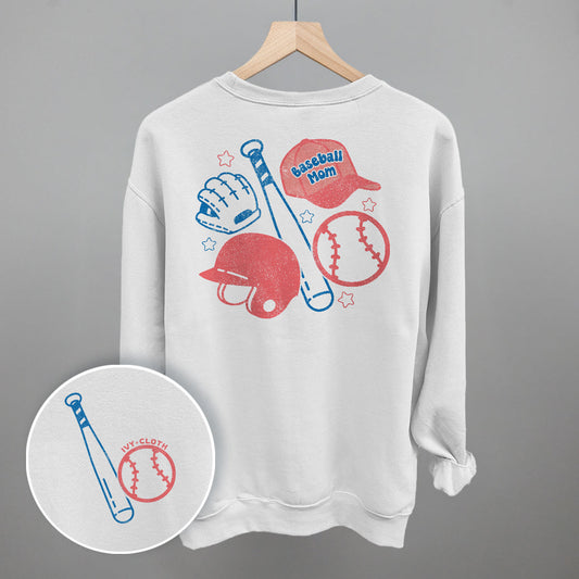 Baseball Mom Doodle (Back Print) Funny Shirt & Sweatshirt in White – Ivy + Cloth