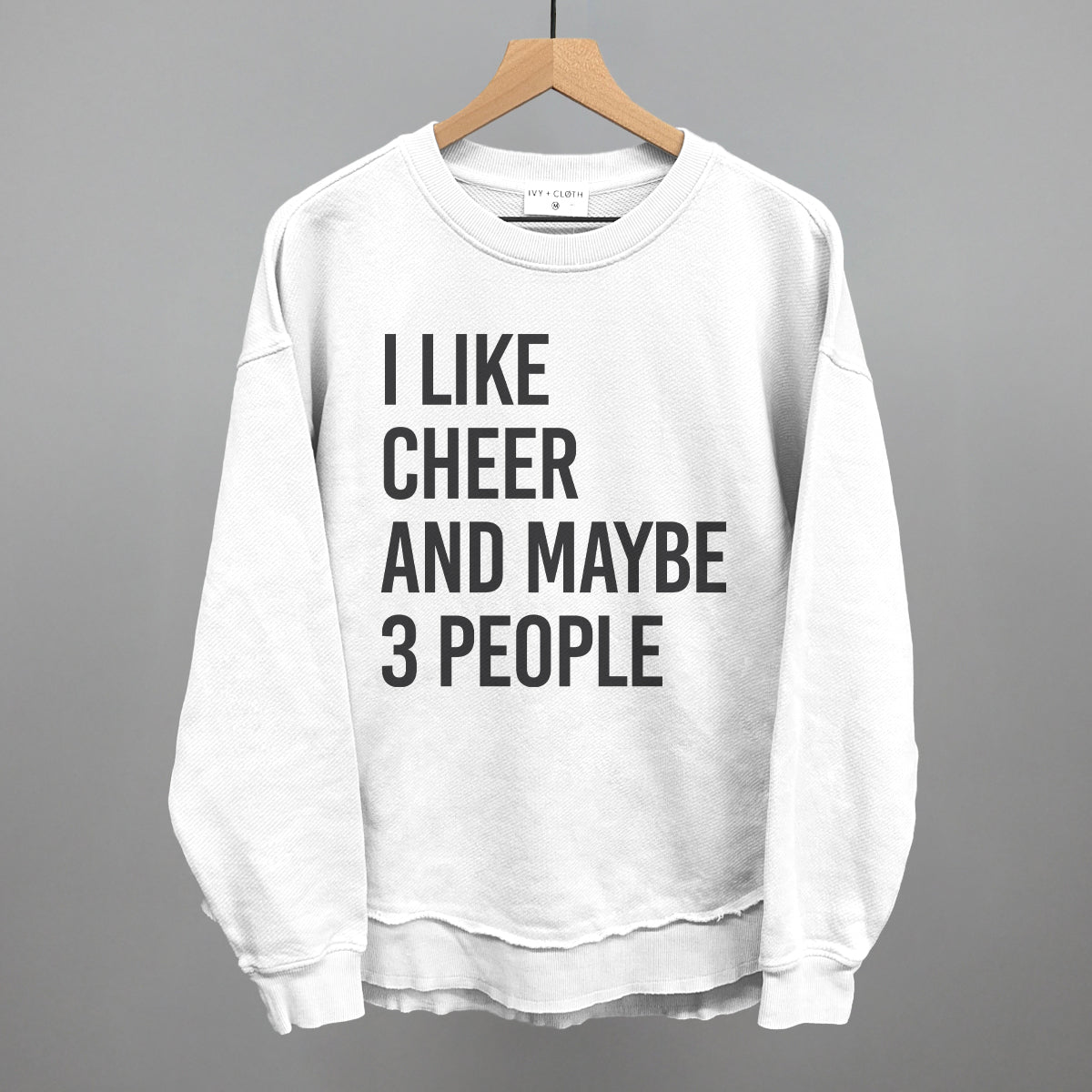 I Like Cheer And Maybe 3 People Funny Oversized Terry Poncho in White – Ivy + Cloth