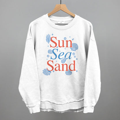 Sun Sea Sand Beach graphic top in White