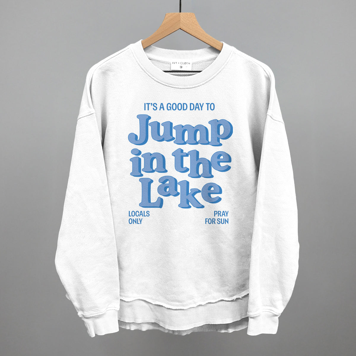 Good Day To Jump In The Lake Funny Oversized Terry Poncho in White – Ivy + Cloth