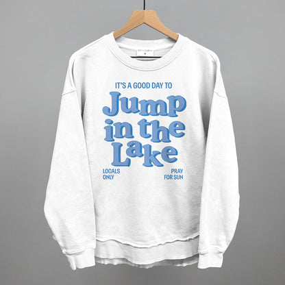Good Day To Jump In The Lake Funny Oversized Terry Poncho in White – Ivy + Cloth