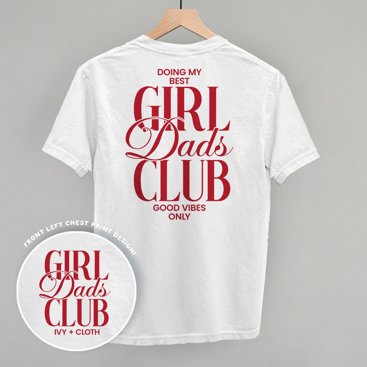 Girl Dads Club graphic top in White