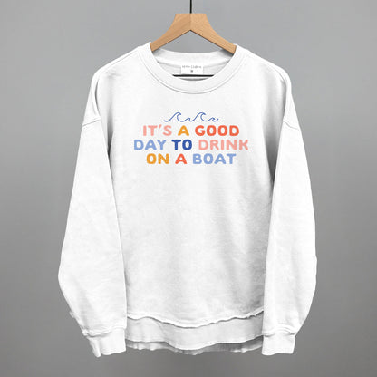 It's A Good Day To Drink On A Boat graphic top in White