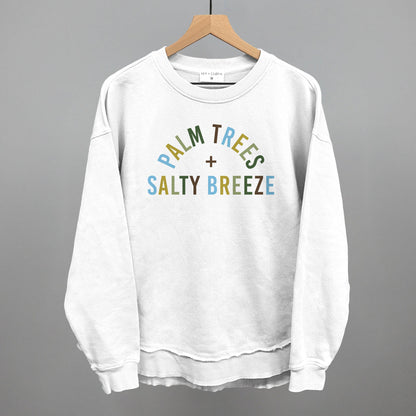 Palm Trees And Salty Breeze Funny Oversized Terry Poncho in White – Ivy + Cloth