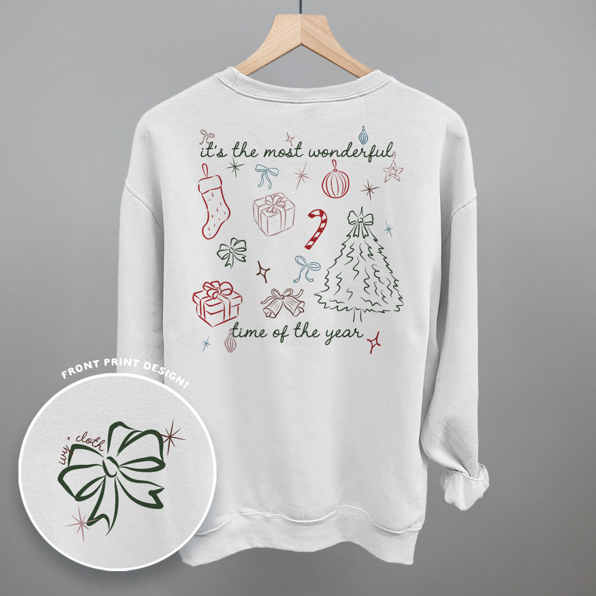 Wonderful Time Doodles (Back Print) Funny Shirt & Sweatshirt in White – Ivy + Cloth