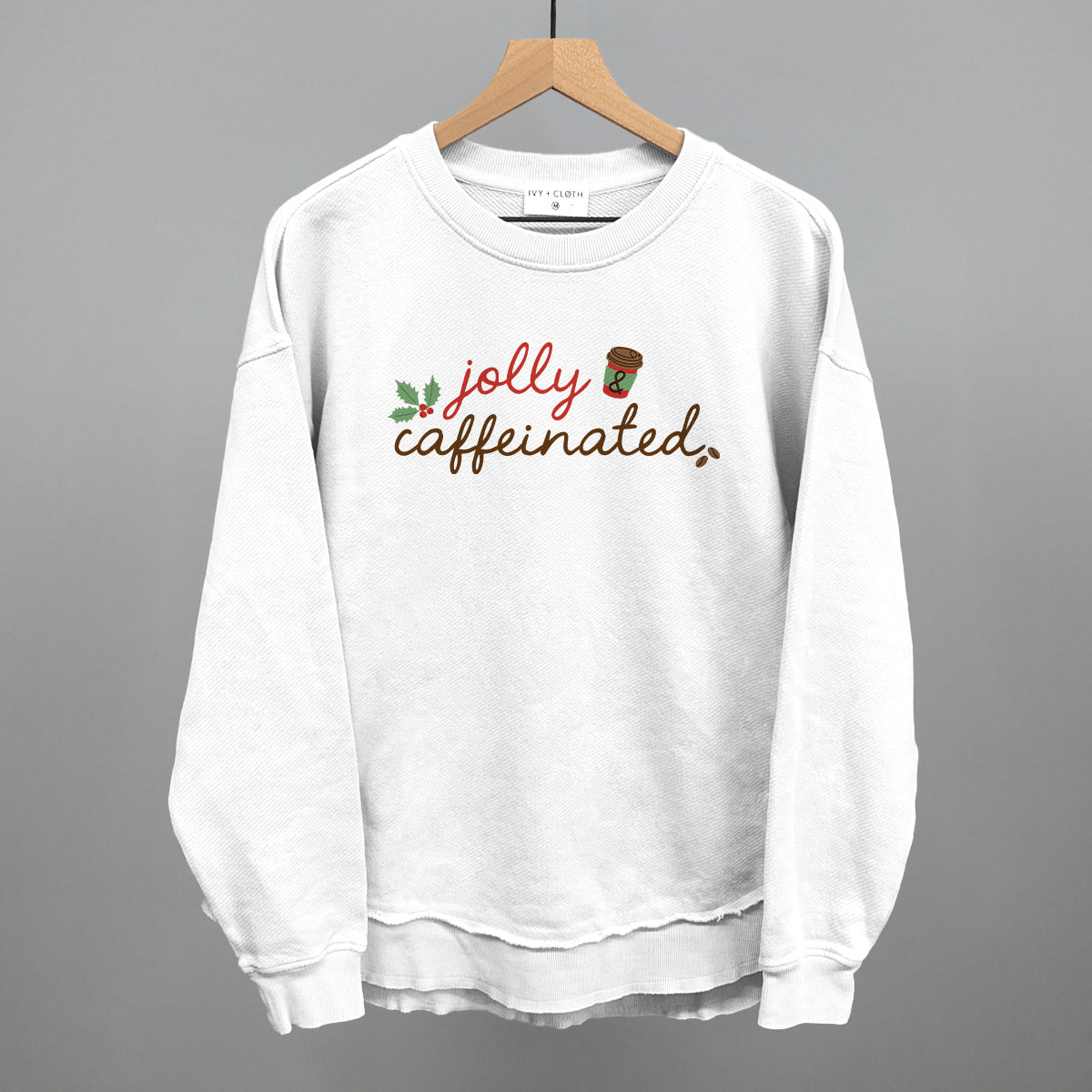 Jolly & Caffeinated Funny Oversized Terry Poncho in White – Ivy + Cloth