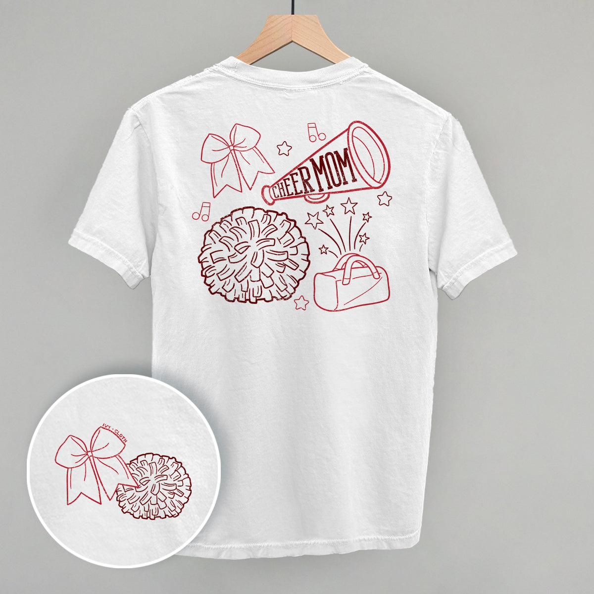 Cheer Mom Doodle (Back Print) Funny Shirt & Sweatshirt in White – Ivy + Cloth