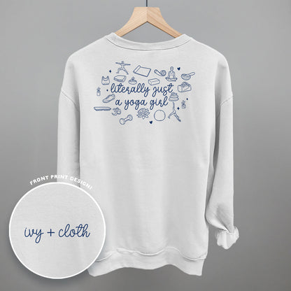 Literally Just A Yoga Girl (Back Print) Funny Shirt & Sweatshirt in White – Ivy + Cloth