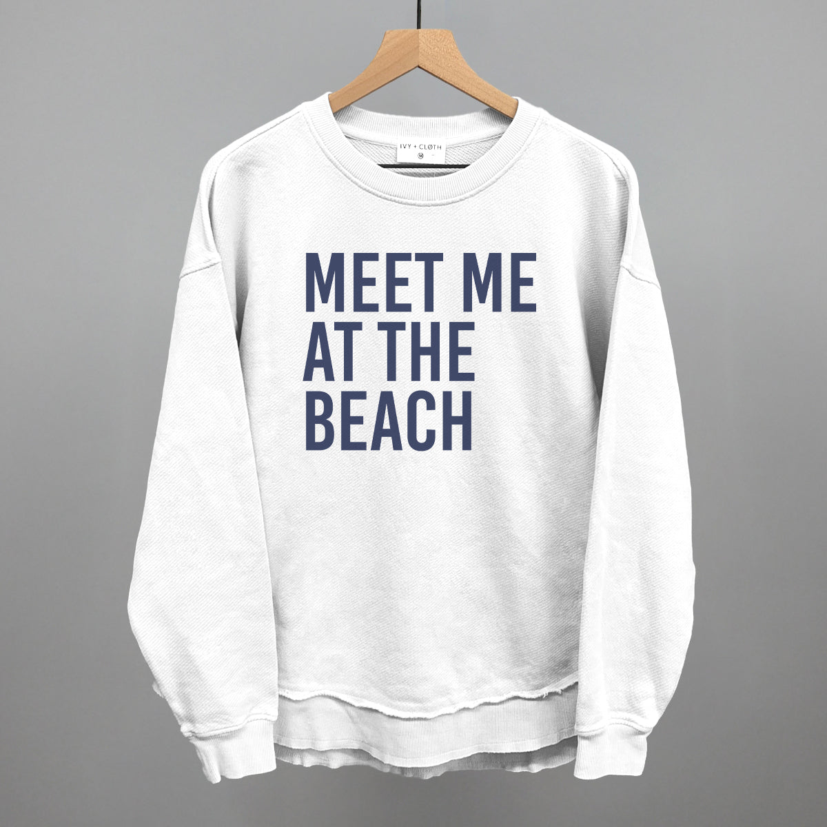 Meet Me At The Beach graphic top in White