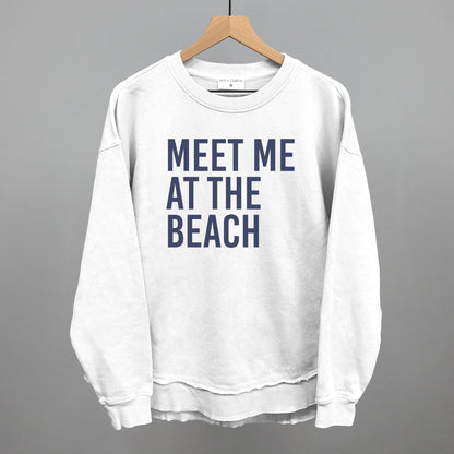 Meet Me At The Beach graphic top in White