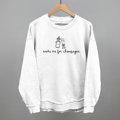 Wake Me For Champagne Funny Oversized Terry Poncho in White – Ivy + Cloth