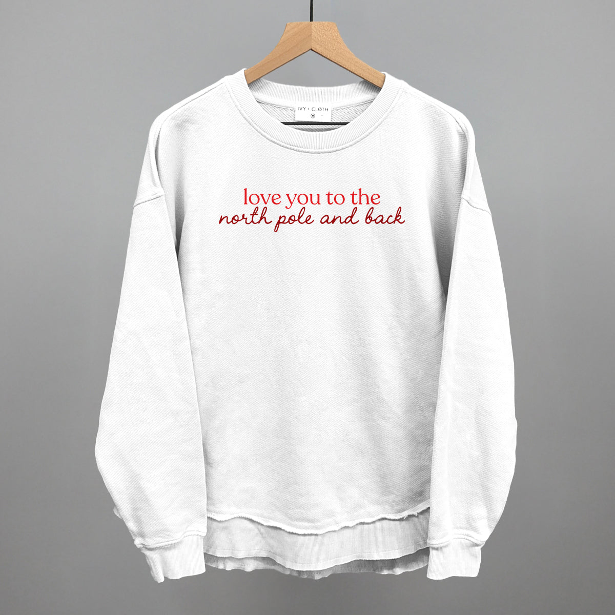 Love You To The North Pole And Back Funny Oversized Terry Poncho in White – Ivy + Cloth