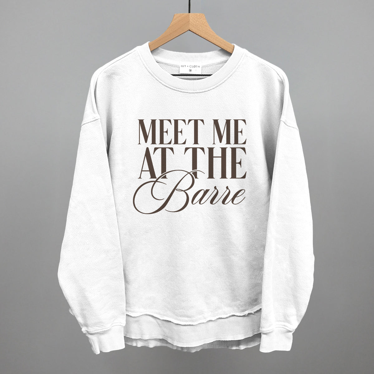 Meet Me At The Barre Funny Oversized Terry Poncho in White – Ivy + Cloth