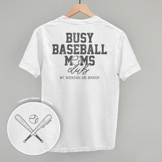 Busy Baseball Moms Club (Back Print) Funny Comfort Colors T-Shirt in White – Ivy + Cloth