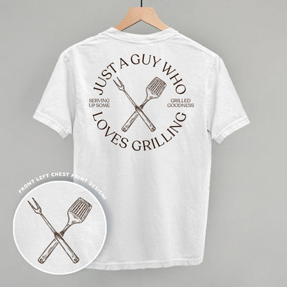 Just A Guy Who Loves Grilling graphic top in White