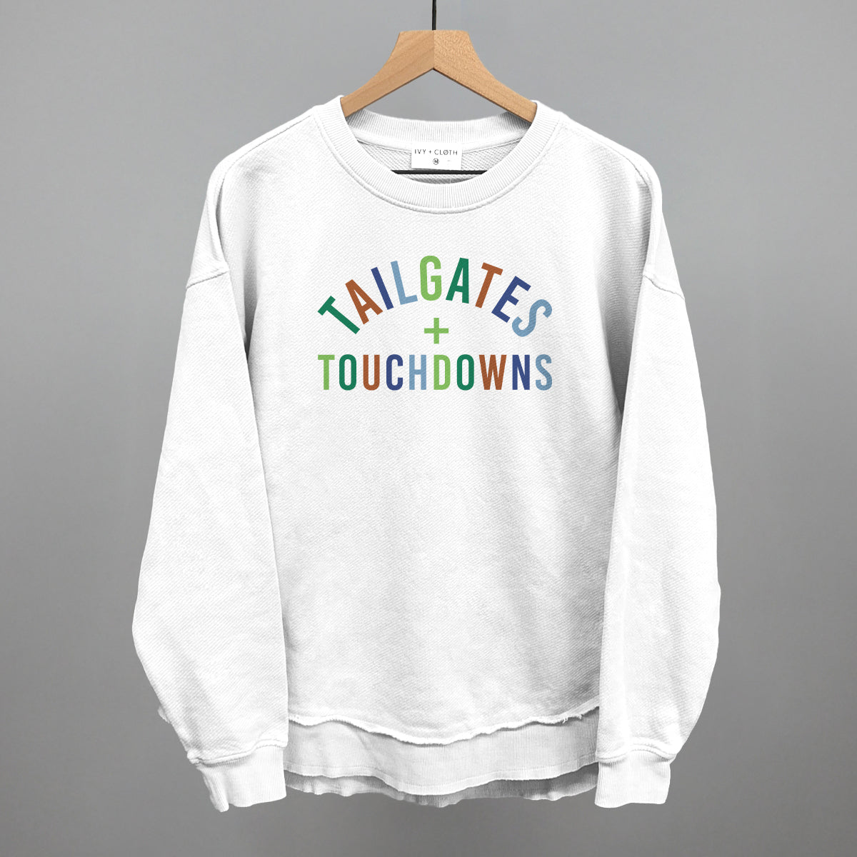 Tailgates and Touchdowns Football graphic top in White